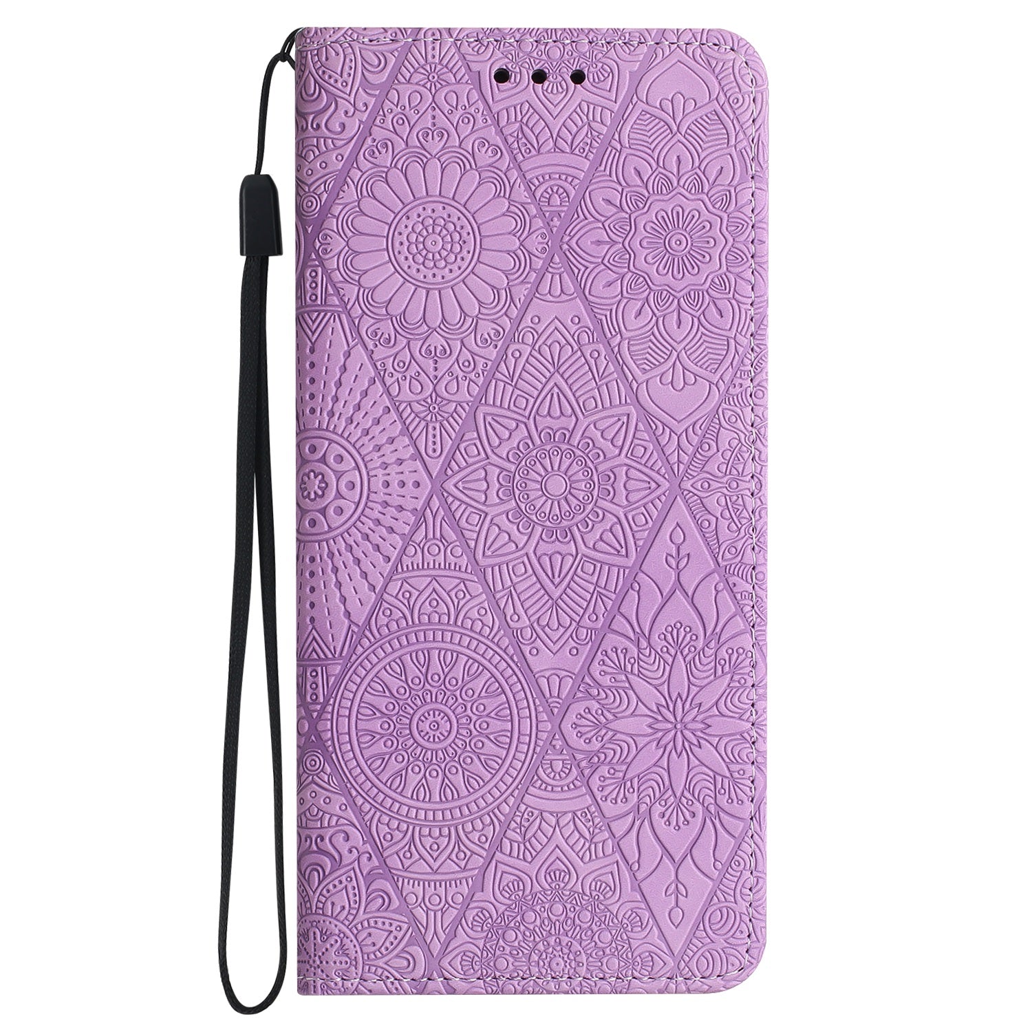 For Samsung Galaxy A55 5G Cell Phone Case Imprinted PU Leather+TPU Wallet Stand Cover - Purple For Samsung Galaxy A55 5G Cell Phone Case Imprinted PU Leather+TPU Wallet Stand Cover - Purple